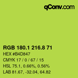 カラーコード: RGB 180.1 216.8 71 | qconv.com