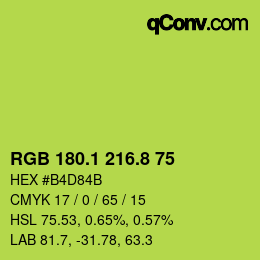 カラーコード: RGB 180.1 216.8 75 | qconv.com