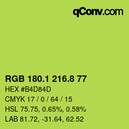 カラーコード: RGB 180.1 216.8 77 | qconv.com
