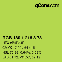 カラーコード: RGB 180.1 216.8 78 | qconv.com