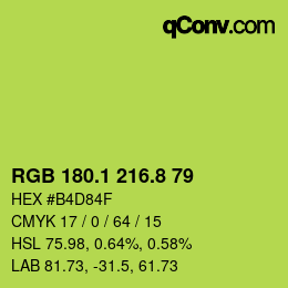 カラーコード: RGB 180.1 216.8 79 | qconv.com