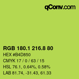 カラーコード: RGB 180.1 216.8 80 | qconv.com
