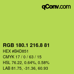 カラーコード: RGB 180.1 216.8 81 | qconv.com