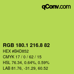 カラーコード: RGB 180.1 216.8 82 | qconv.com