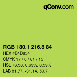カラーコード: RGB 180.1 216.8 84 | qconv.com