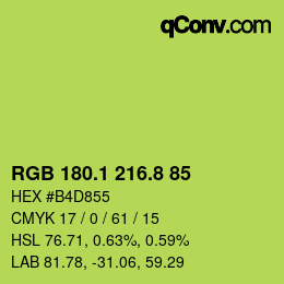 カラーコード: RGB 180.1 216.8 85 | qconv.com