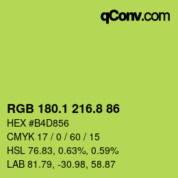 カラーコード: RGB 180.1 216.8 86 | qconv.com