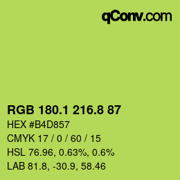カラーコード: RGB 180.1 216.8 87 | qconv.com