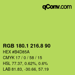 カラーコード: RGB 180.1 216.8 90 | qconv.com