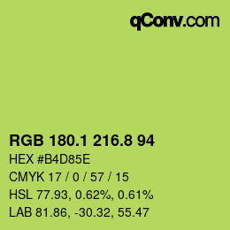 カラーコード: RGB 180.1 216.8 94 | qconv.com