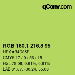 カラーコード: RGB 180.1 216.8 95 | qconv.com
