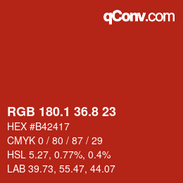 Color code: RGB 180.1 36.8 23 | qconv.com