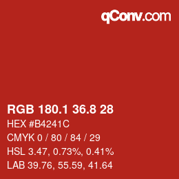 Color code: RGB 180.1 36.8 28 | qconv.com