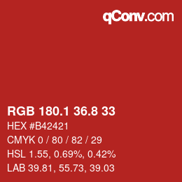Color code: RGB 180.1 36.8 33 | qconv.com