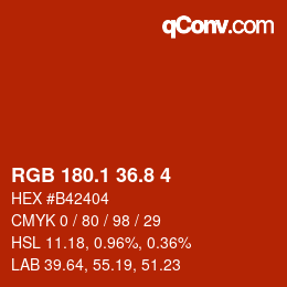 Color code: RGB 180.1 36.8 4 | qconv.com