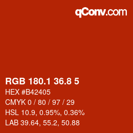カラーコード: RGB 180.1 36.8 5 | qconv.com