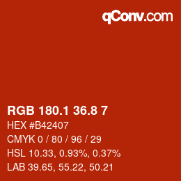 カラーコード: RGB 180.1 36.8 7 | qconv.com