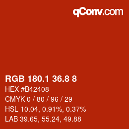 Color code: RGB 180.1 36.8 8 | qconv.com