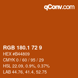 カラーコード: RGB 180.1 72 9 | qconv.com