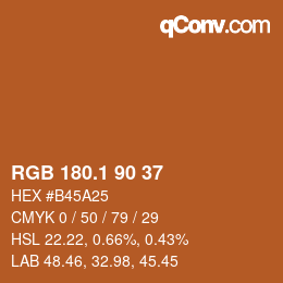 カラーコード: RGB 180.1 90 37 | qconv.com