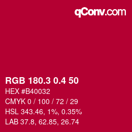 カラーコード: RGB 180.3 0.4 50 | qconv.com