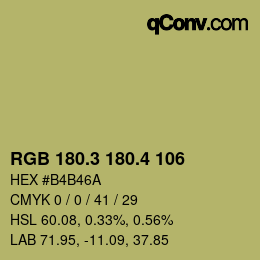 カラーコード: RGB 180.3 180.4 106 | qconv.com