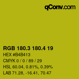 カラーコード: RGB 180.3 180.4 19 | qconv.com