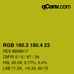 カラーコード: RGB 180.3 180.4 23 | qconv.com