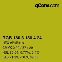 カラーコード: RGB 180.3 180.4 24 | qconv.com