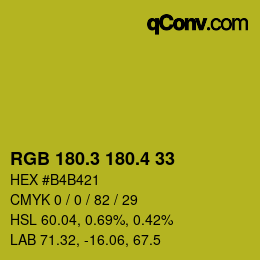 カラーコード: RGB 180.3 180.4 33 | qconv.com