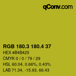カラーコード: RGB 180.3 180.4 37 | qconv.com