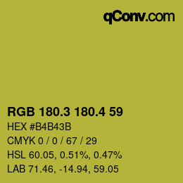 カラーコード: RGB 180.3 180.4 59 | qconv.com