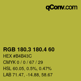 カラーコード: RGB 180.3 180.4 60 | qconv.com