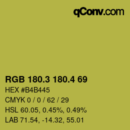 カラーコード: RGB 180.3 180.4 69 | qconv.com