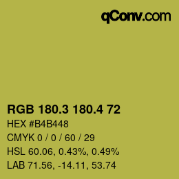 カラーコード: RGB 180.3 180.4 72 | qconv.com