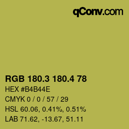 カラーコード: RGB 180.3 180.4 78 | qconv.com
