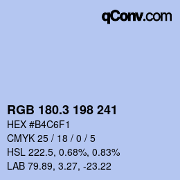 カラーコード: RGB 180.3 198 241 | qconv.com