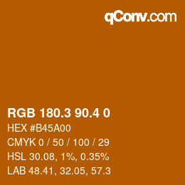 カラーコード: RGB 180.3 90.4 0 | qconv.com