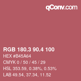 カラーコード: RGB 180.3 90.4 100 | qconv.com