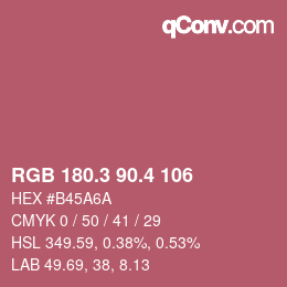 カラーコード: RGB 180.3 90.4 106 | qconv.com
