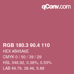 カラーコード: RGB 180.3 90.4 110 | qconv.com