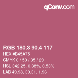 カラーコード: RGB 180.3 90.4 117 | qconv.com