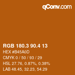 カラーコード: RGB 180.3 90.4 13 | qconv.com
