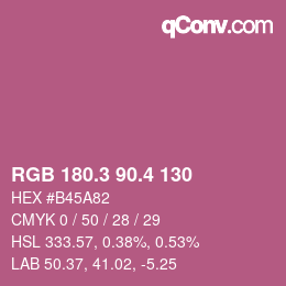 カラーコード: RGB 180.3 90.4 130 | qconv.com