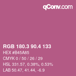 カラーコード: RGB 180.3 90.4 133 | qconv.com