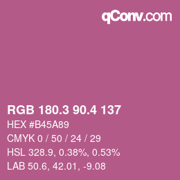 カラーコード: RGB 180.3 90.4 137 | qconv.com