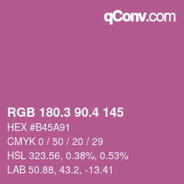 カラーコード: RGB 180.3 90.4 145 | qconv.com
