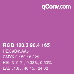カラーコード: RGB 180.3 90.4 165 | qconv.com
