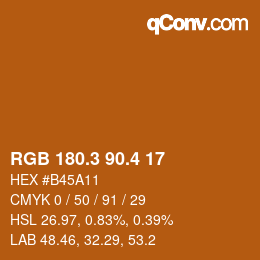 カラーコード: RGB 180.3 90.4 17 | qconv.com