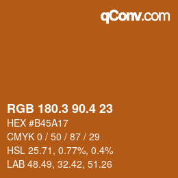 カラーコード: RGB 180.3 90.4 23 | qconv.com